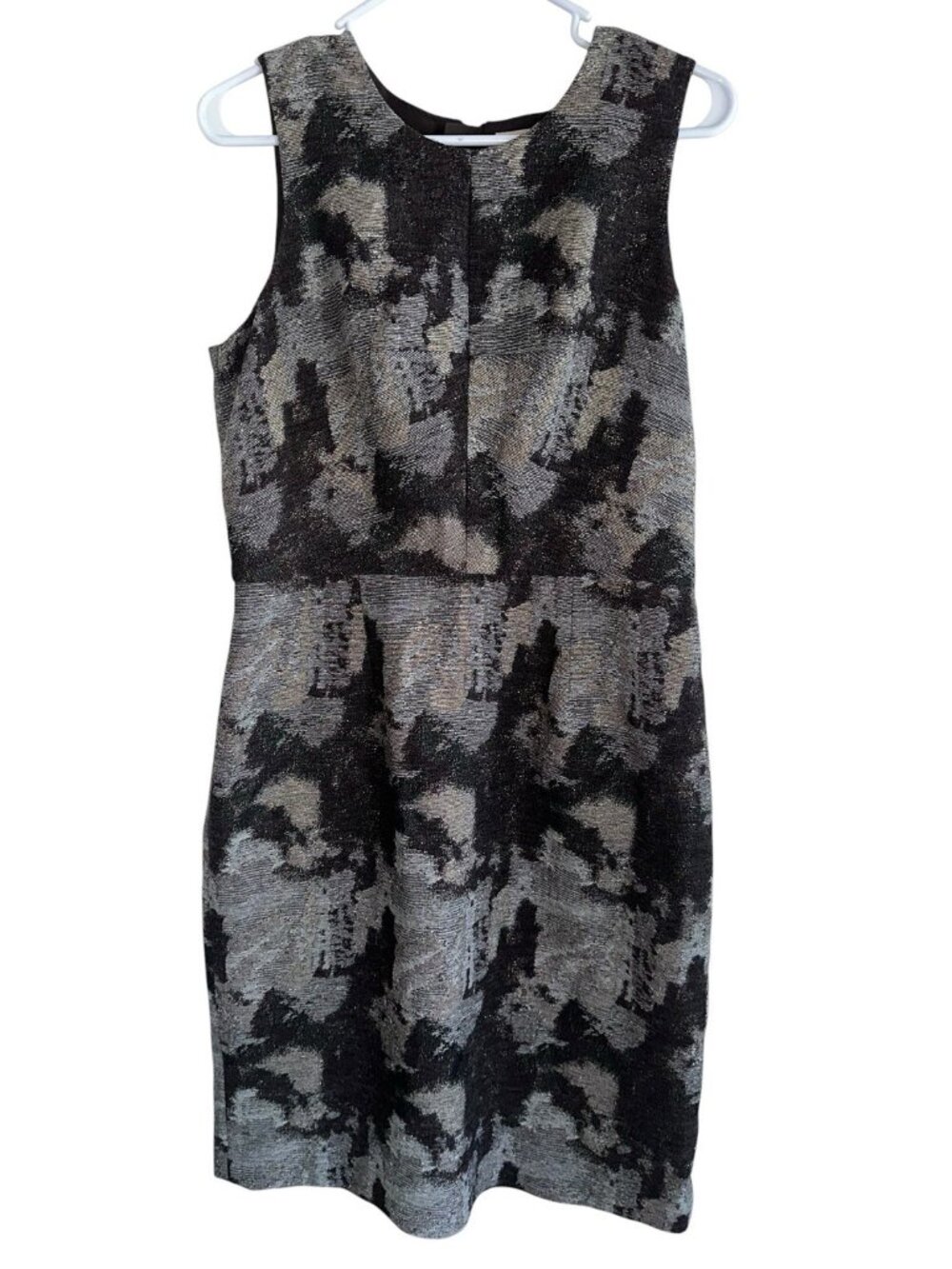 Banana Republic Brown Wool Blend Marble Textured Sleeveless Sheath Dress Sz 10